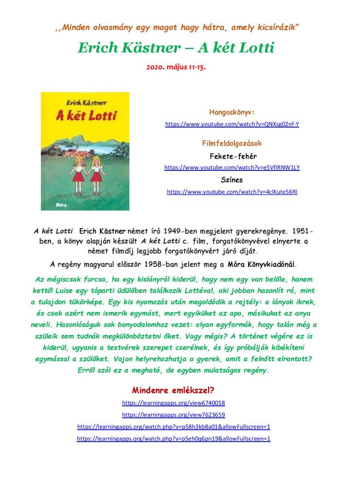 Erich Kastner A két Lotti page 001